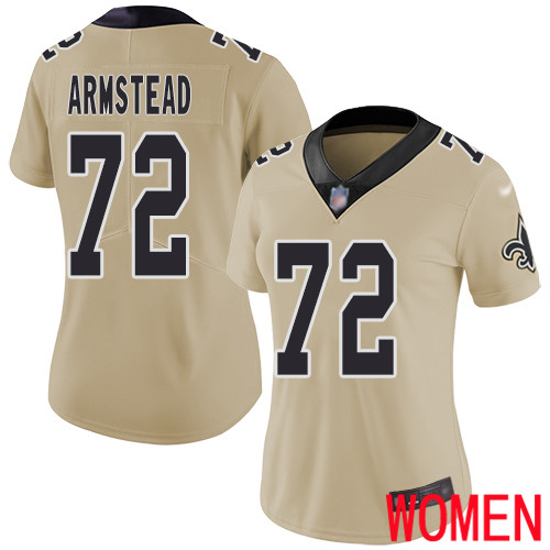 New Orleans Saints Limited Gold Women Terron Armstead Jersey NFL Football #72 Inverted Legend Jersey